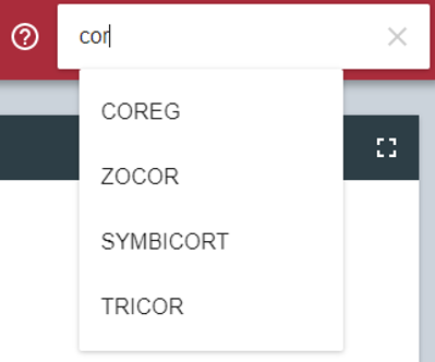 Screenshot of Search Bar