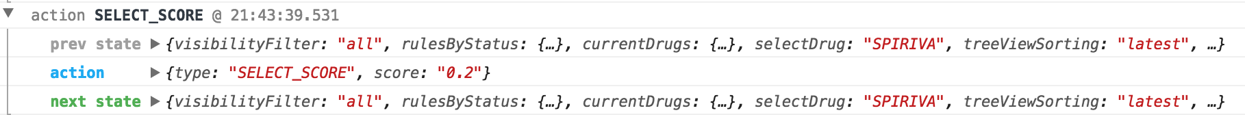 Figure 13: Logging for filtering by scores