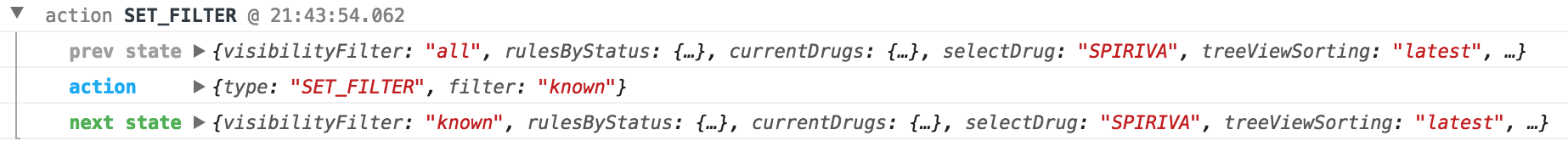 Figure 14: Logging for setting a filter